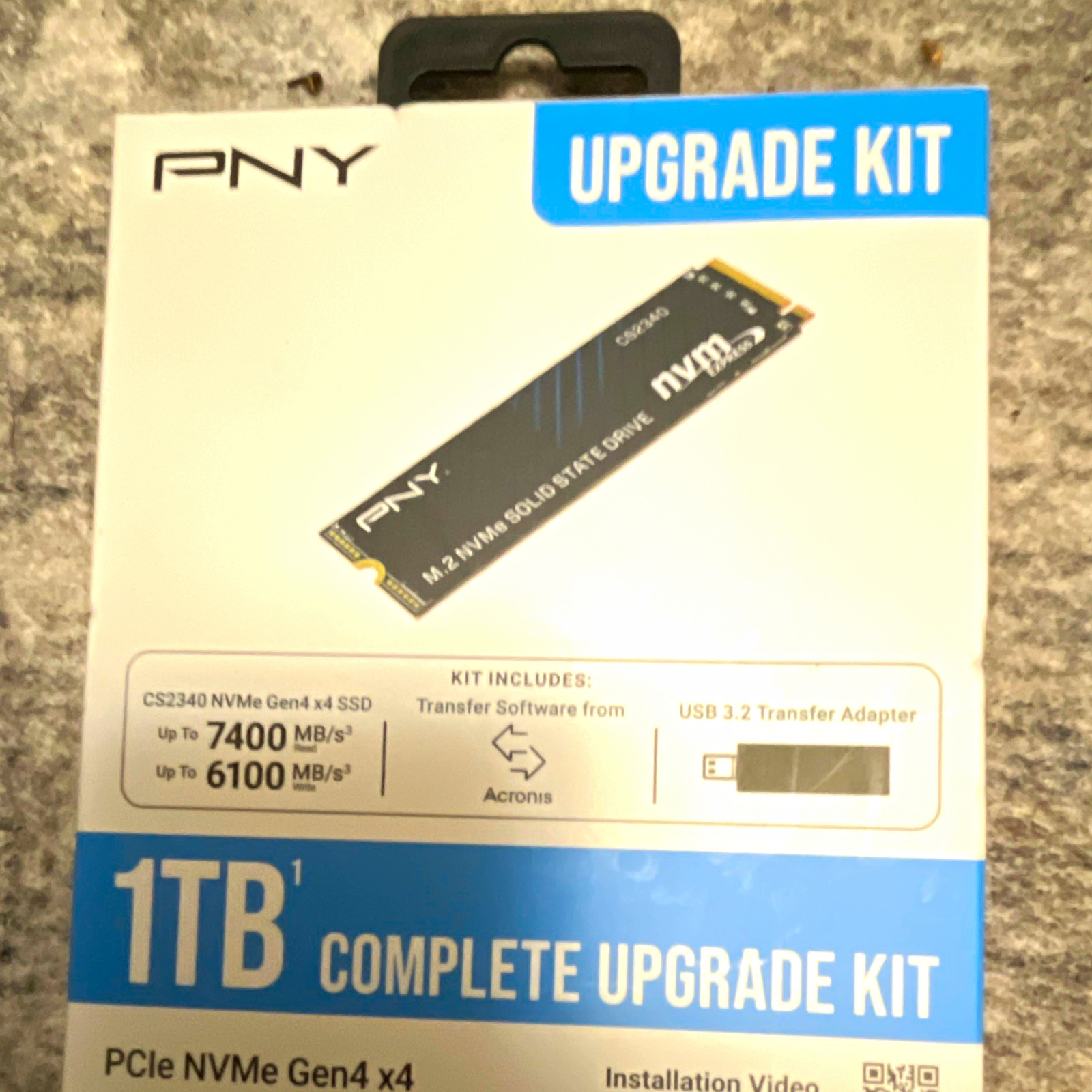 PNY CS2340 1TB M.2 NVMe PCIe Gen4x4 Upgrade Kit SSD 7400/6100MB/s
