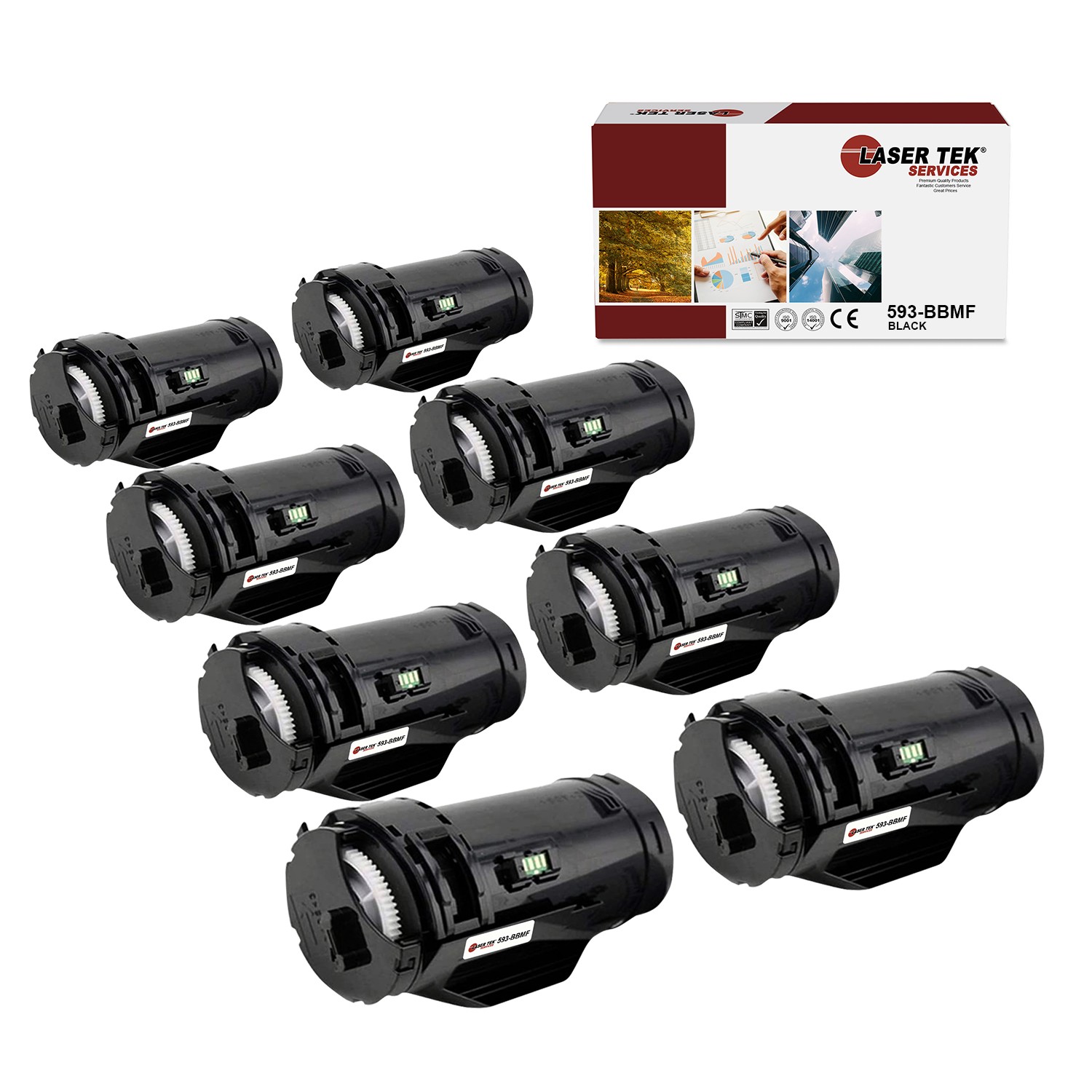 8Pk LTS 593-BBMF Black High Yield Compatible for Dell S2810d Toner Cartridge