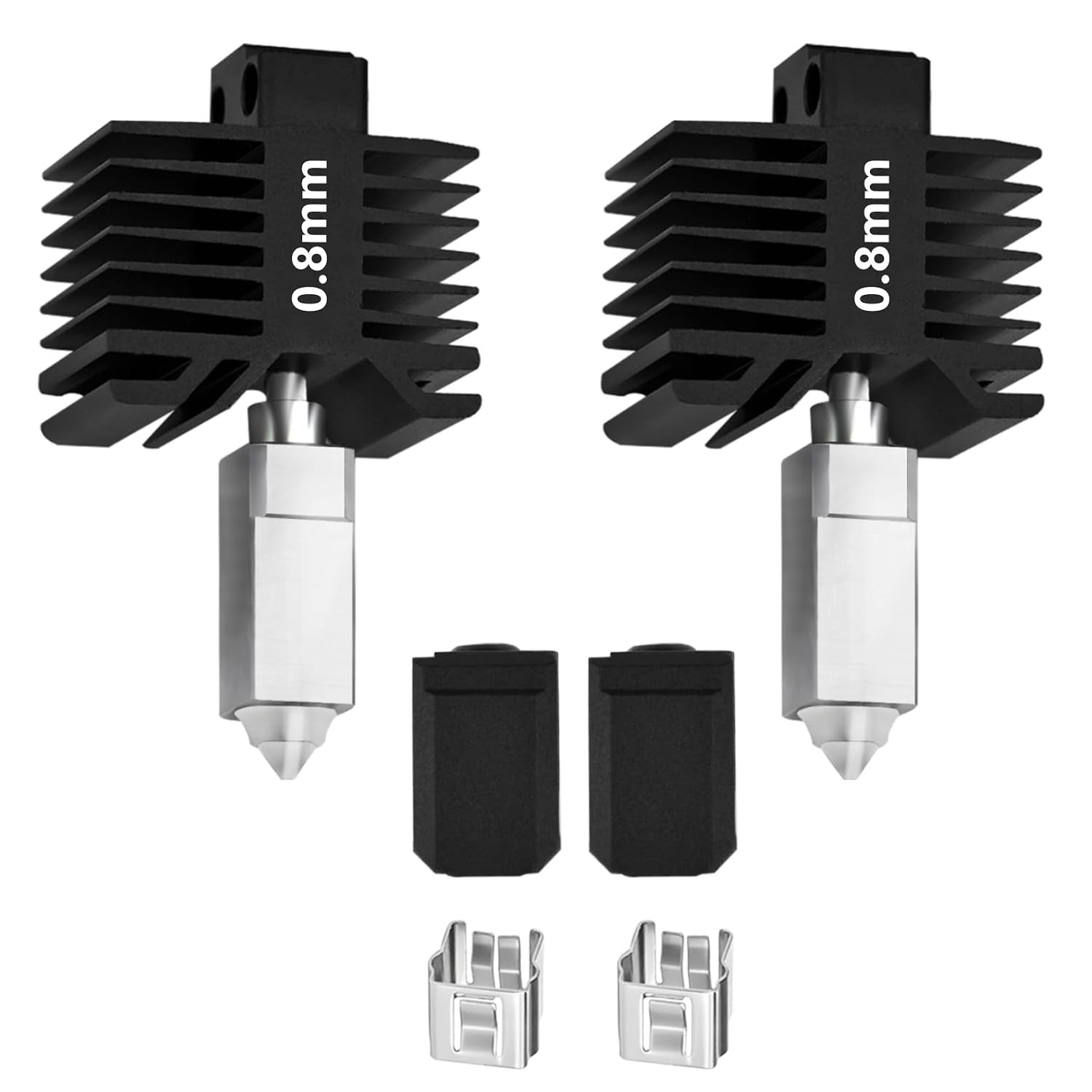 2PCS Upgrade 0.8Mm Hardened Steel Hotend Kit for Bambu Lab X1C, P1 Series, 3D Pr