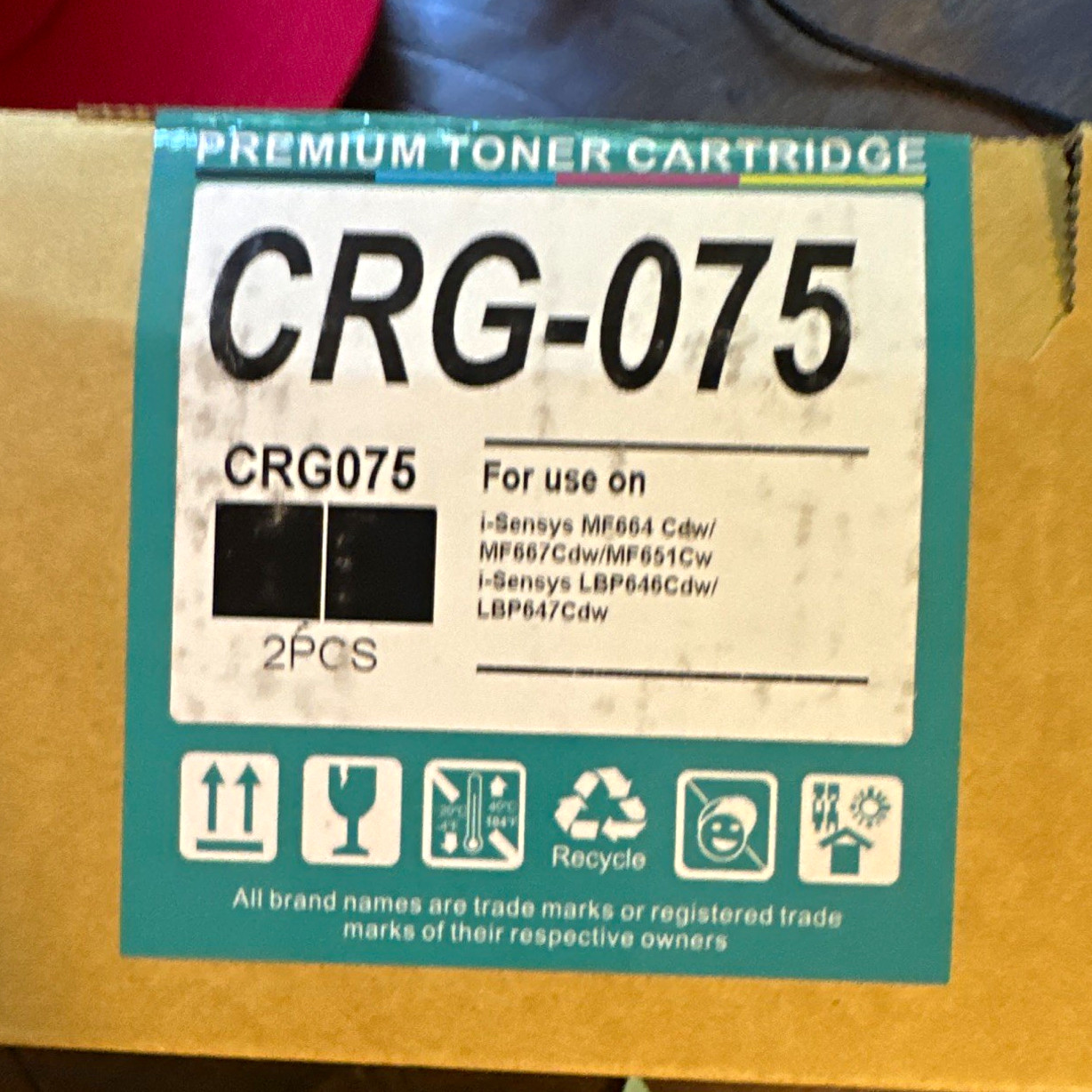 CRG-075 Black Compatible Toner Cartridge 2-Pack for Canon Laser Printers