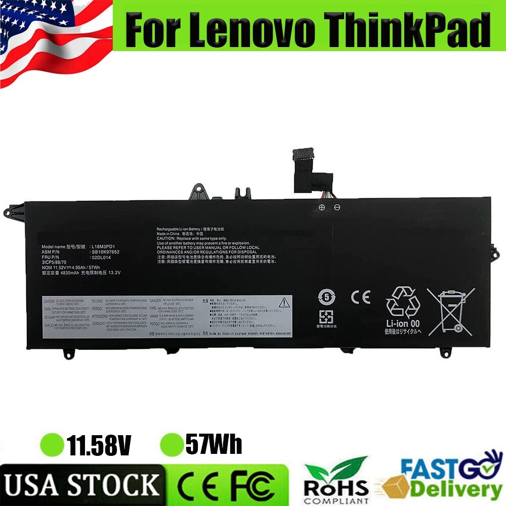 10PCS New L18L3PD1 L18M3PD1 L18M3PD2 Battery For Lenovo ThinkPad T490s T495s US