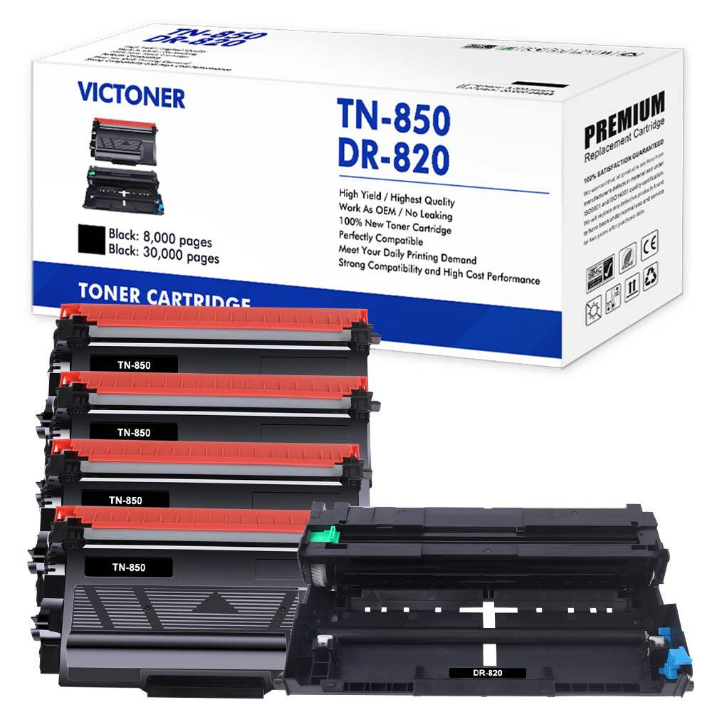 4x TN850 Toner+1 x DR820 Drum Fits For Brother MFC-L5850DW HL-L6200DW L5850DW