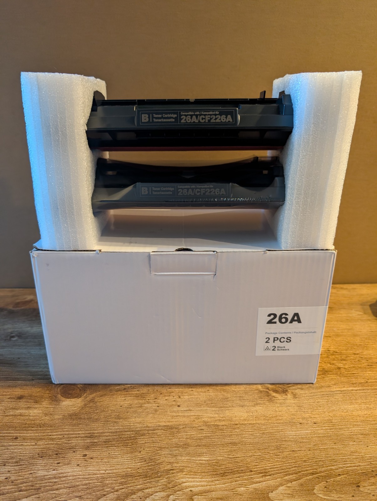 Two (2) HP Laserjet  26A CF226A Black Laser Toner Ink Cartridges High Yield