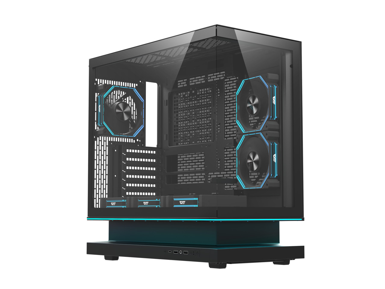 darkFlash DF-F1A-BK-6F FLOATRON F1 ATX Mid Tower Case 6 ARGB Fans Black