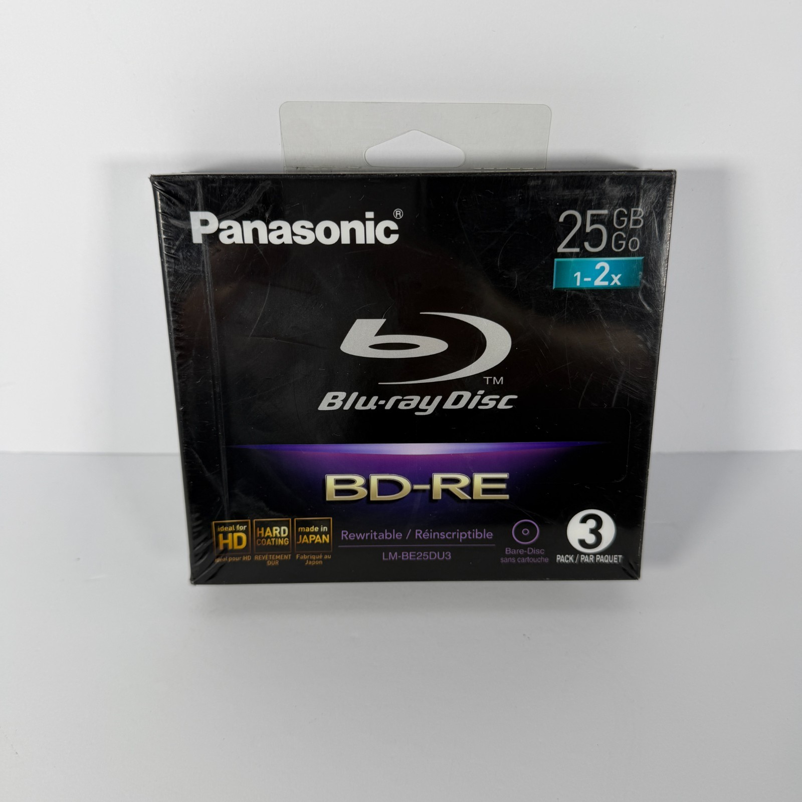 Panasonic BD-RE 25GB Blu-Ray Rewritable Disc 3-pack - New Sealed Full HD Media