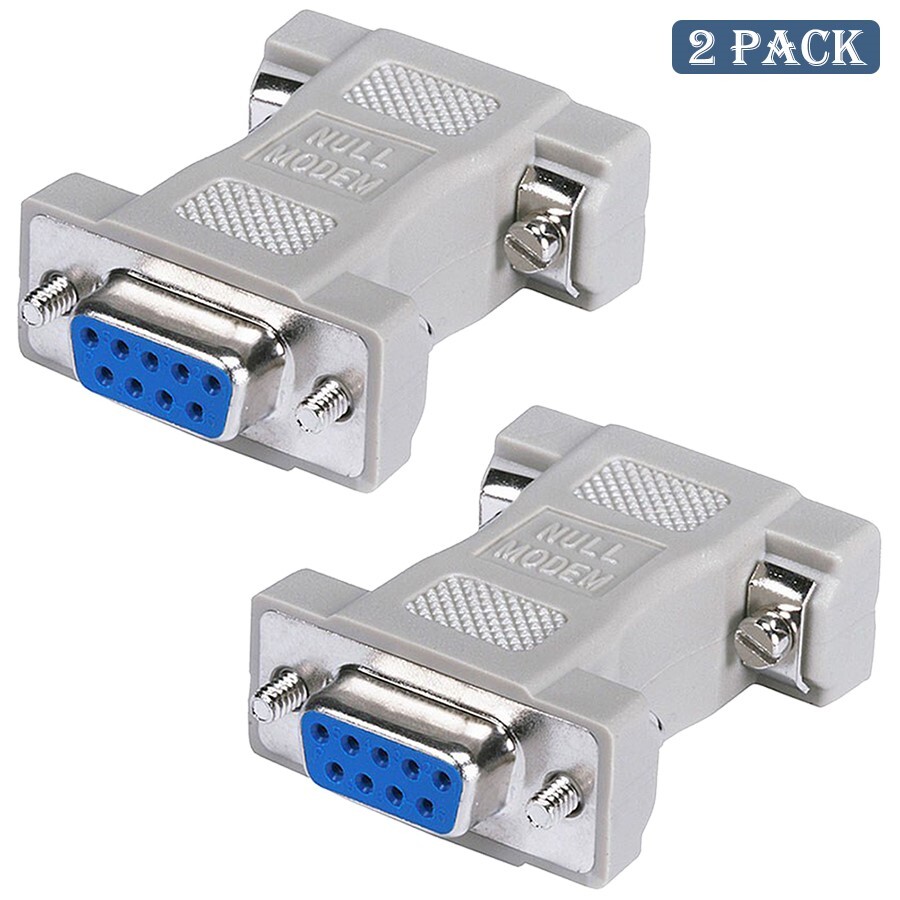 2x DB9 9Pin RS232 Serial Port Female to Female Null Modem Adapter Gender Changer