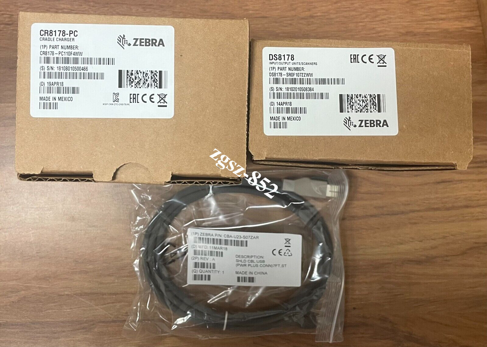 Zebra DS8178 BARCODE CORDLESS BLUETOOTH SCANNER CRADLE USB POWER Zebra Brand New