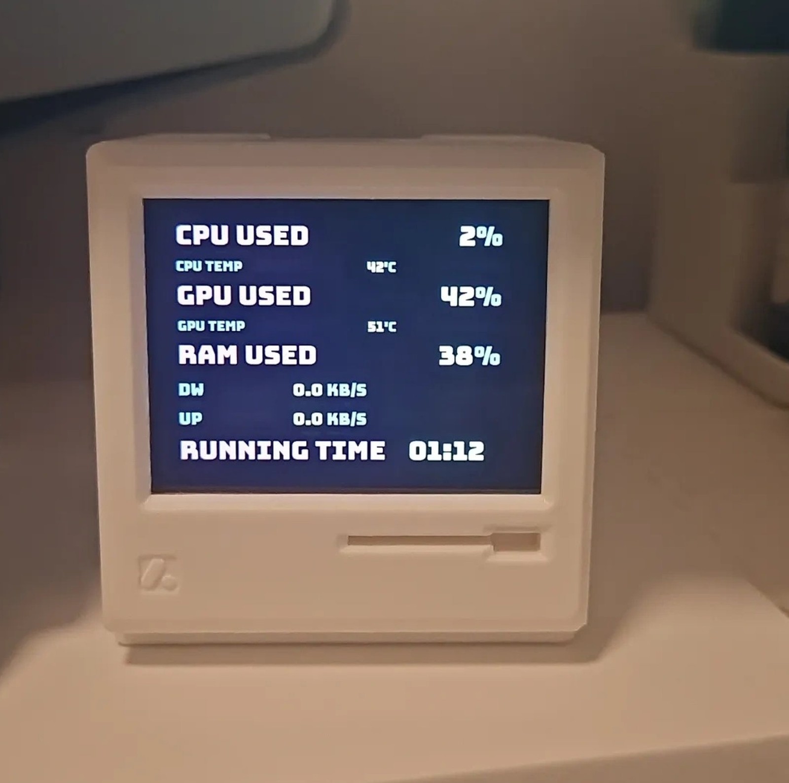 Retro Macintosh 512k Mini Display, 2.8" IPS HDMI Secondary Screen, Desktop Decor
