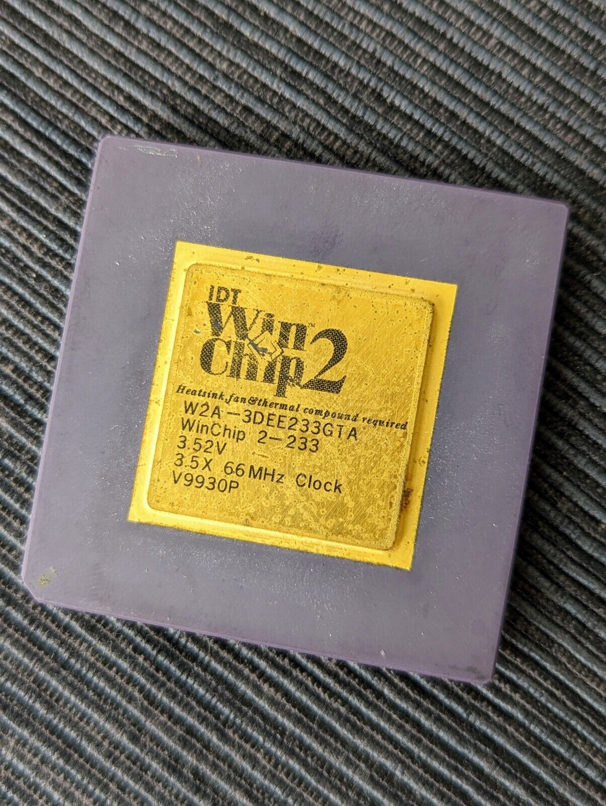 VERY RARE IDT Winchip W2A W2A-3DEE233GTA MMX CPU Socket 7 GOLD RETRO