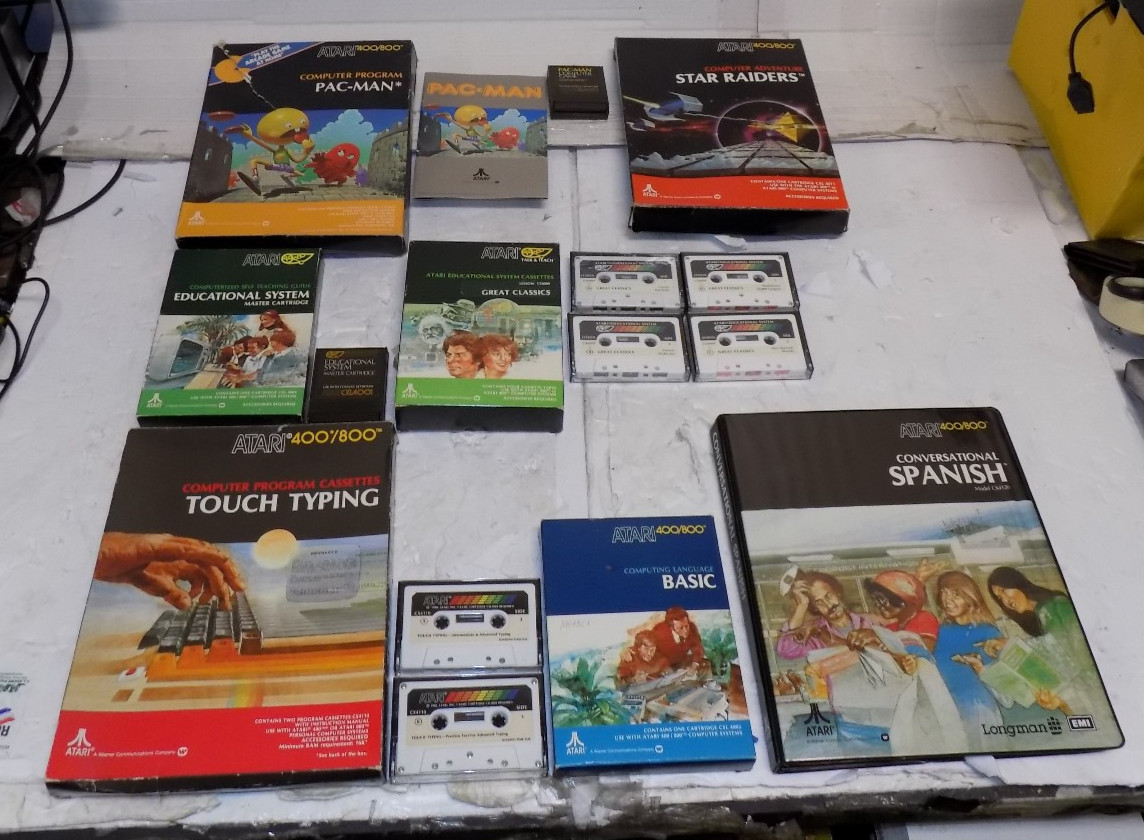 Atari 400/800 Cartridges / Tapes Lot Games & Software Untested