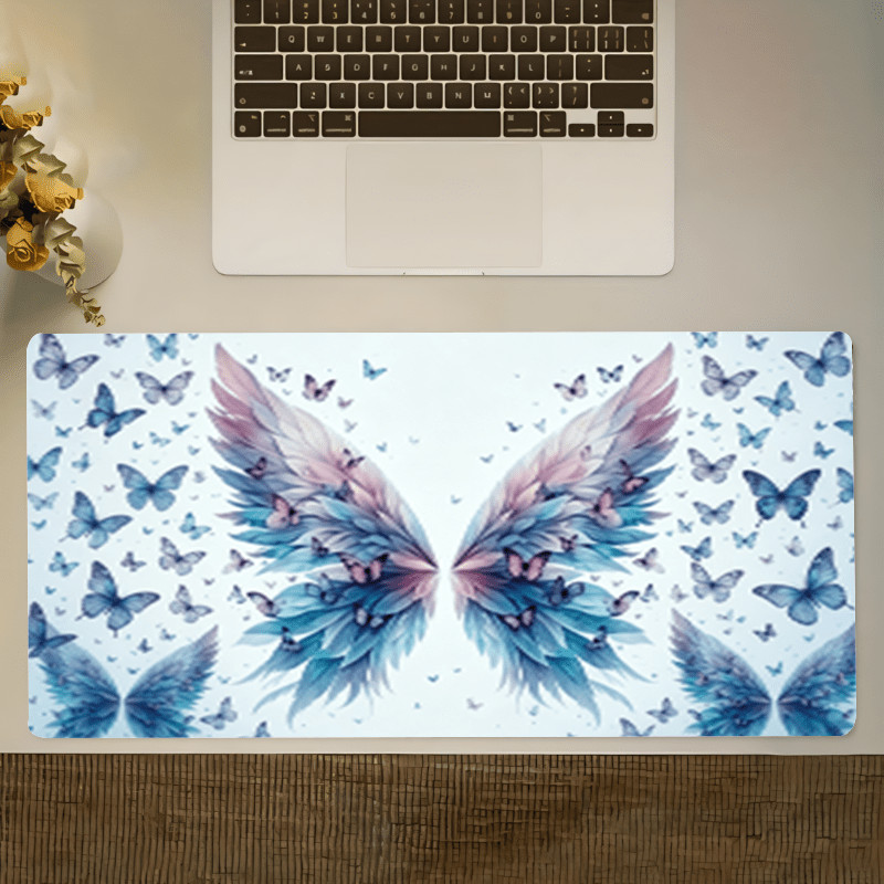 1pc Non-Woven Keyboard And Mouse Pad Blue Purple Gradient Wing Butterfly Offic