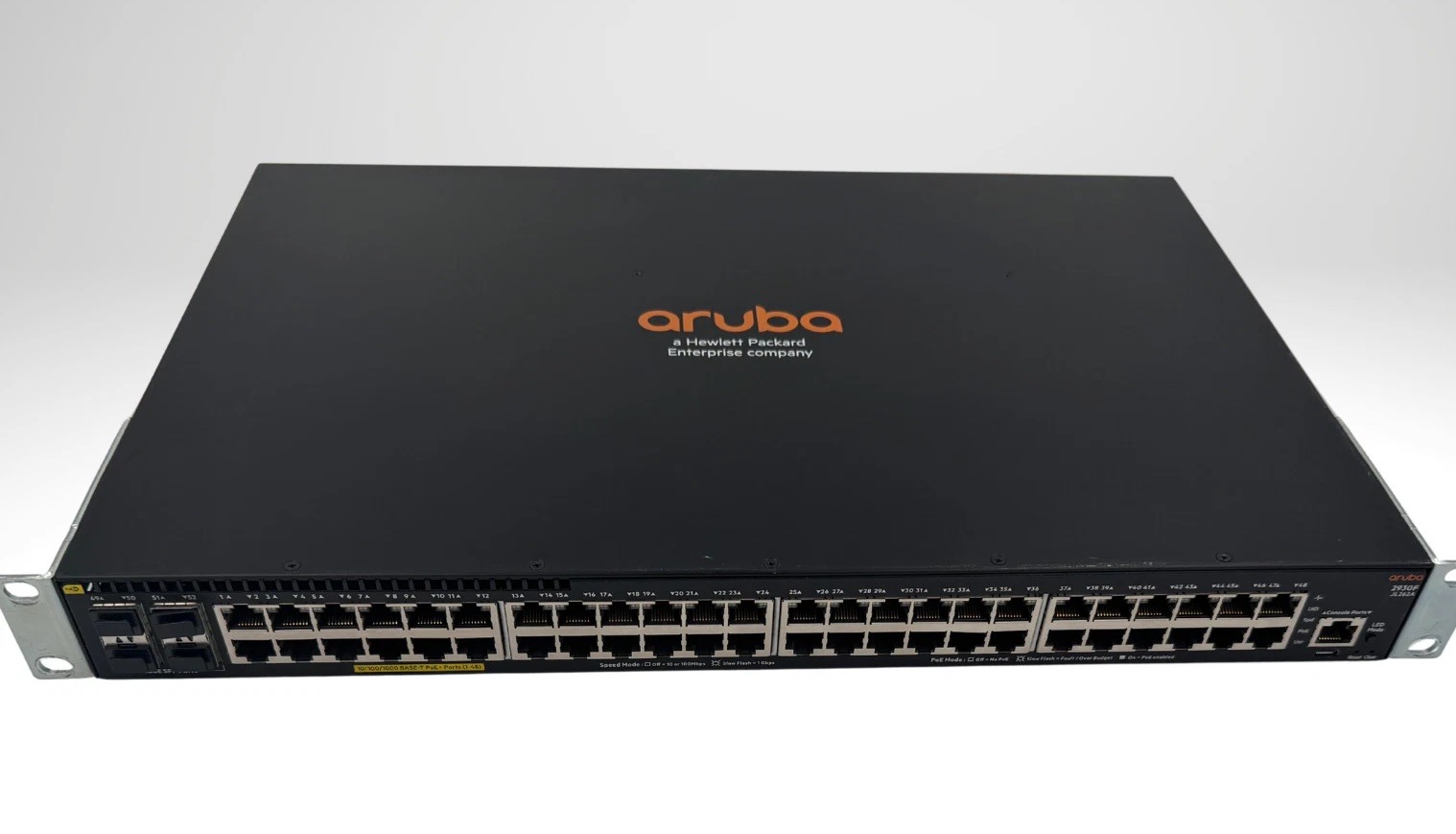 HPE Aruba JL262A 2930F 48-Port PoE+ 4x SFP L3 Switch Tested Rack Ears