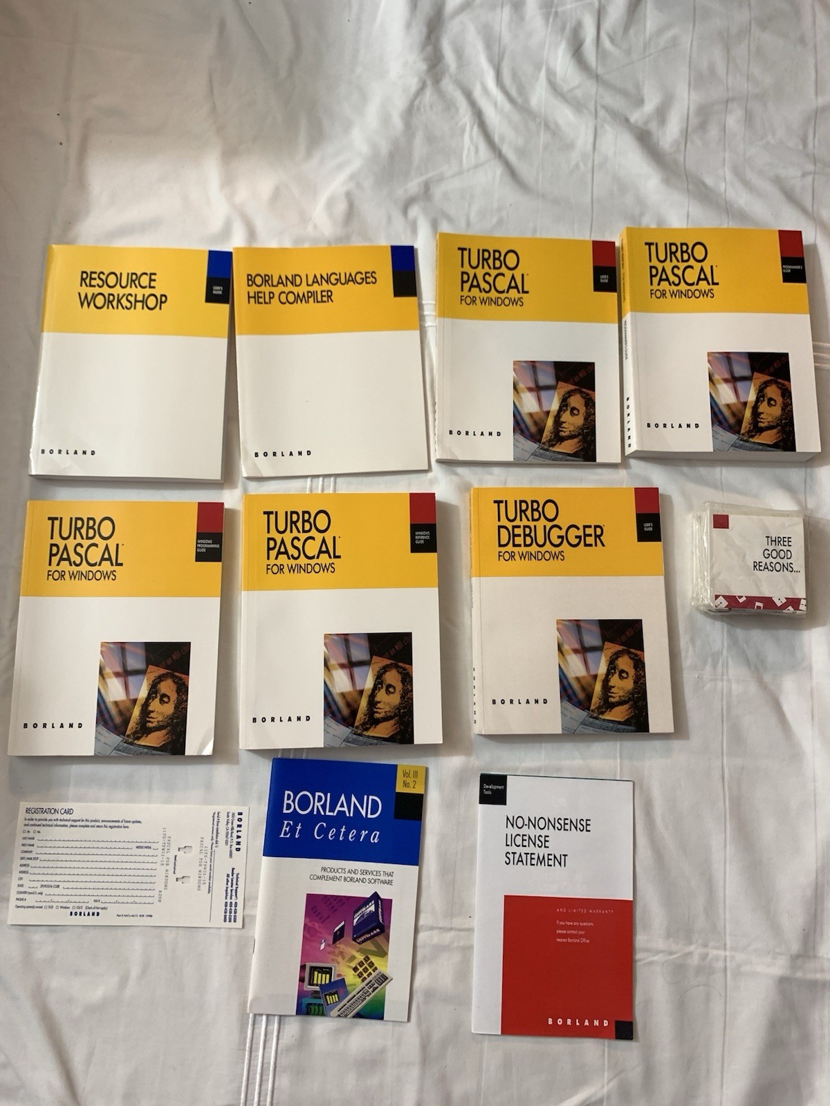 Original Borland Turbo Pascal for Windows 1.5 Set of 9 Disks with 7 Books