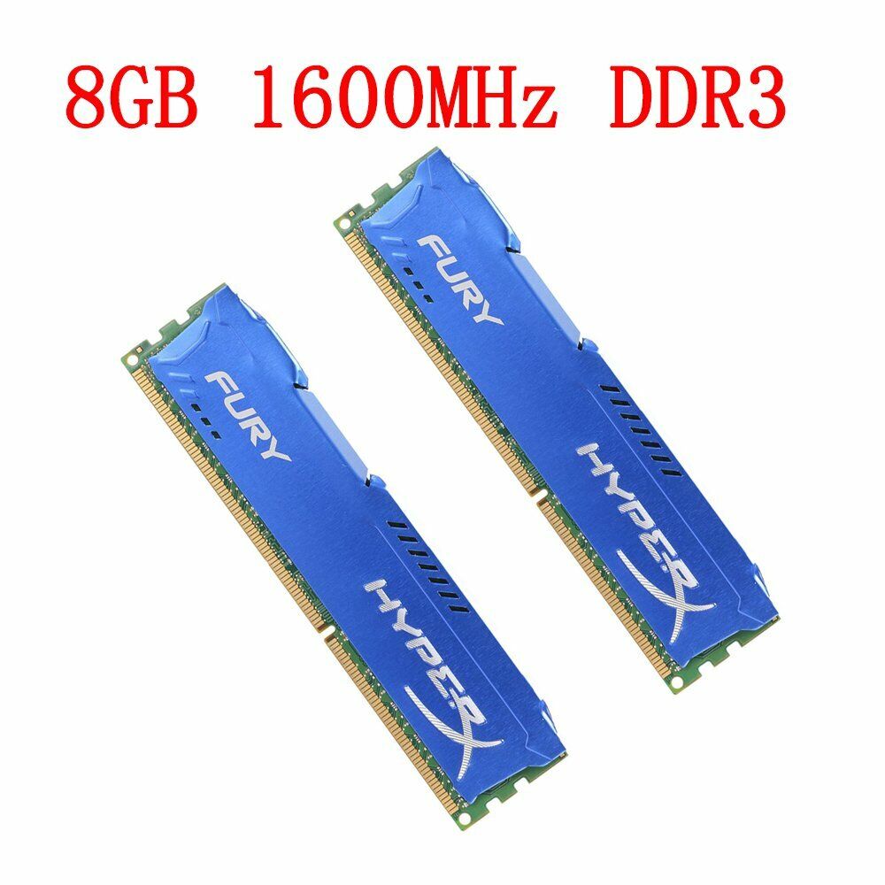 16GB 2x 8GB 4GB PC3-12800U DDR3 1600MHz Desktop CL10 Memory RAM For HyperX FURY