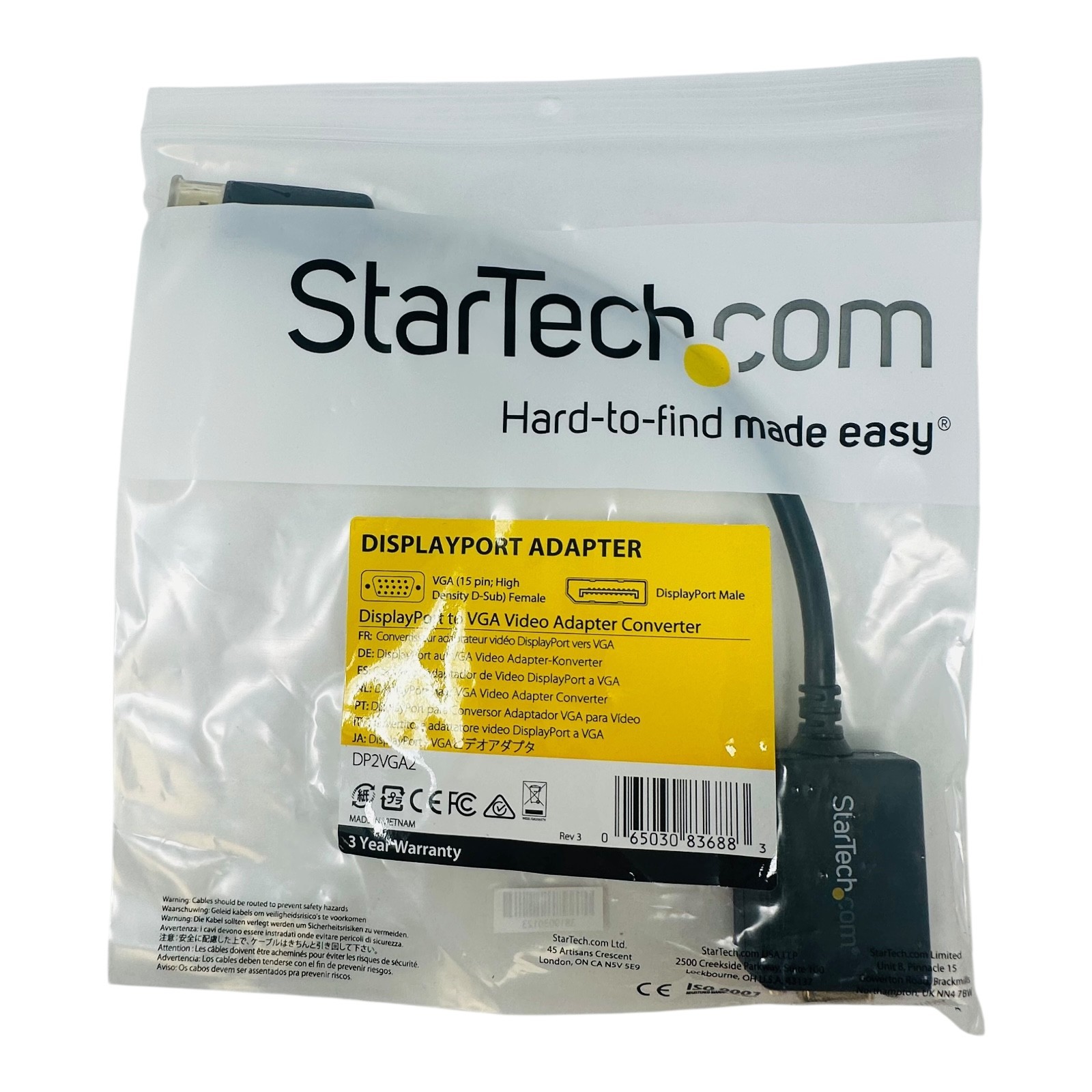 StarTech DP2VGA2 DisplayPort to VGA Adapater Converter New/Unused Surplus