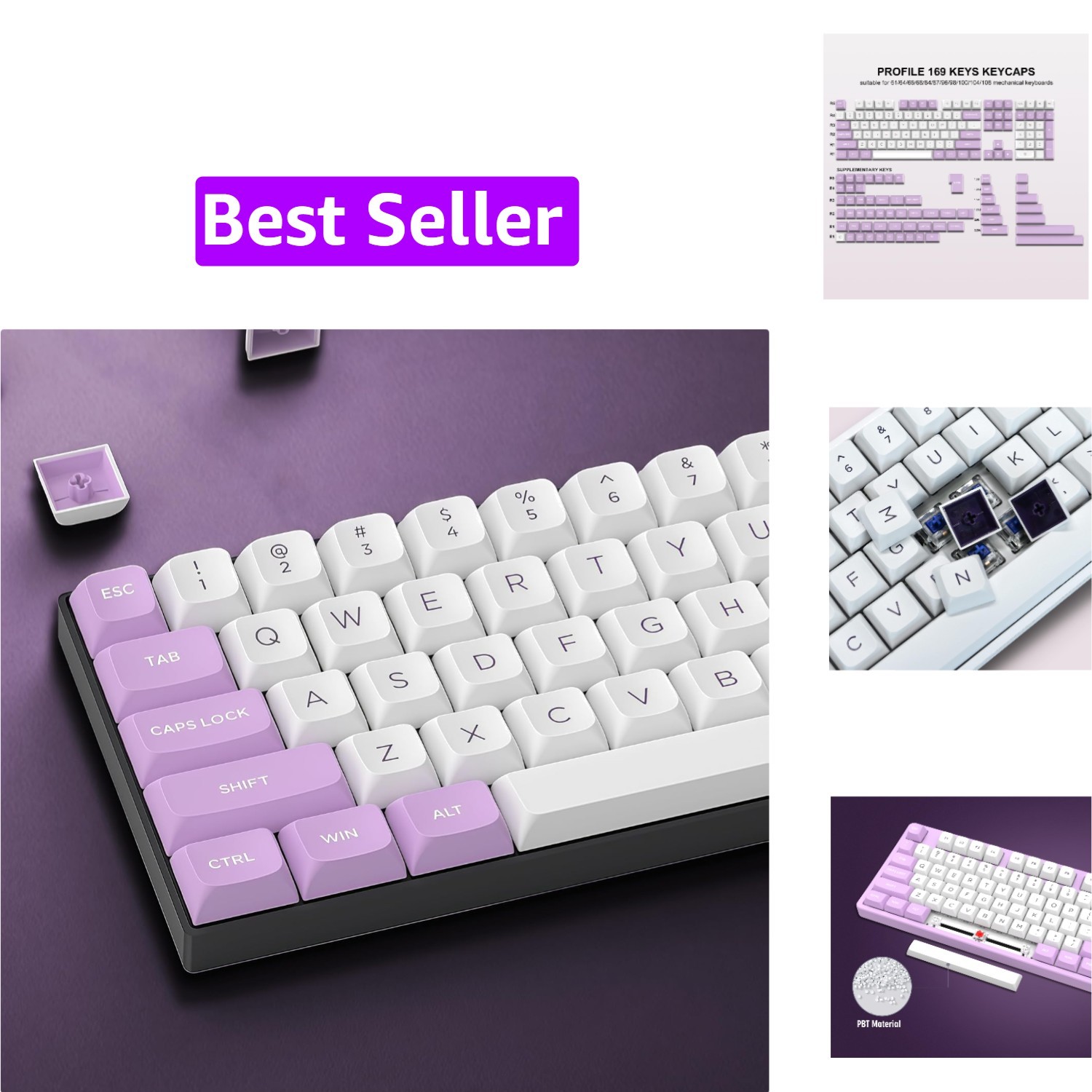 Double Shot PBT keycaps Set, ISA Profile Keyboard Keycaps