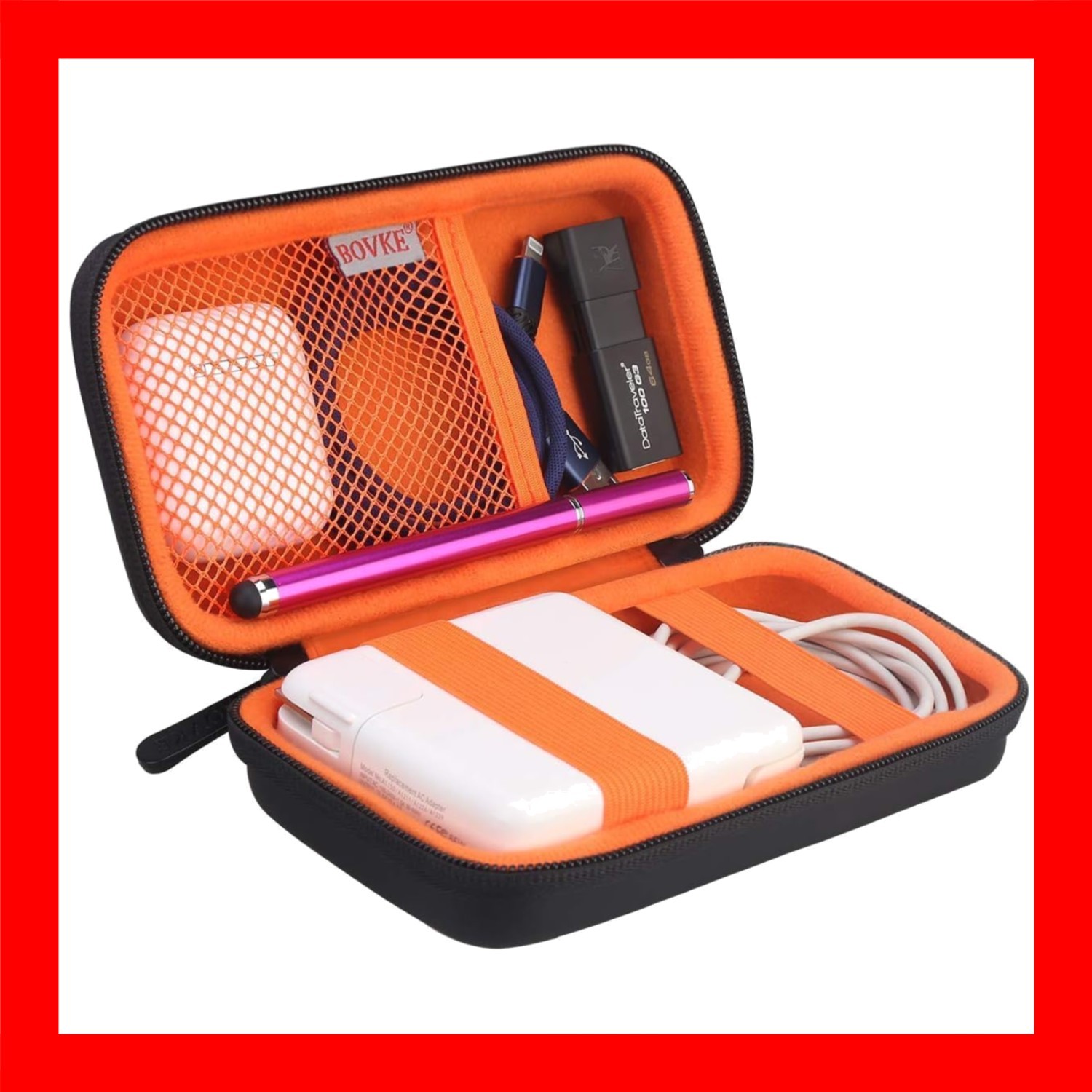PU Hard Travel Case for Macbook Air Pro Power Adapter Apple Magsafe 2 USB-C Char