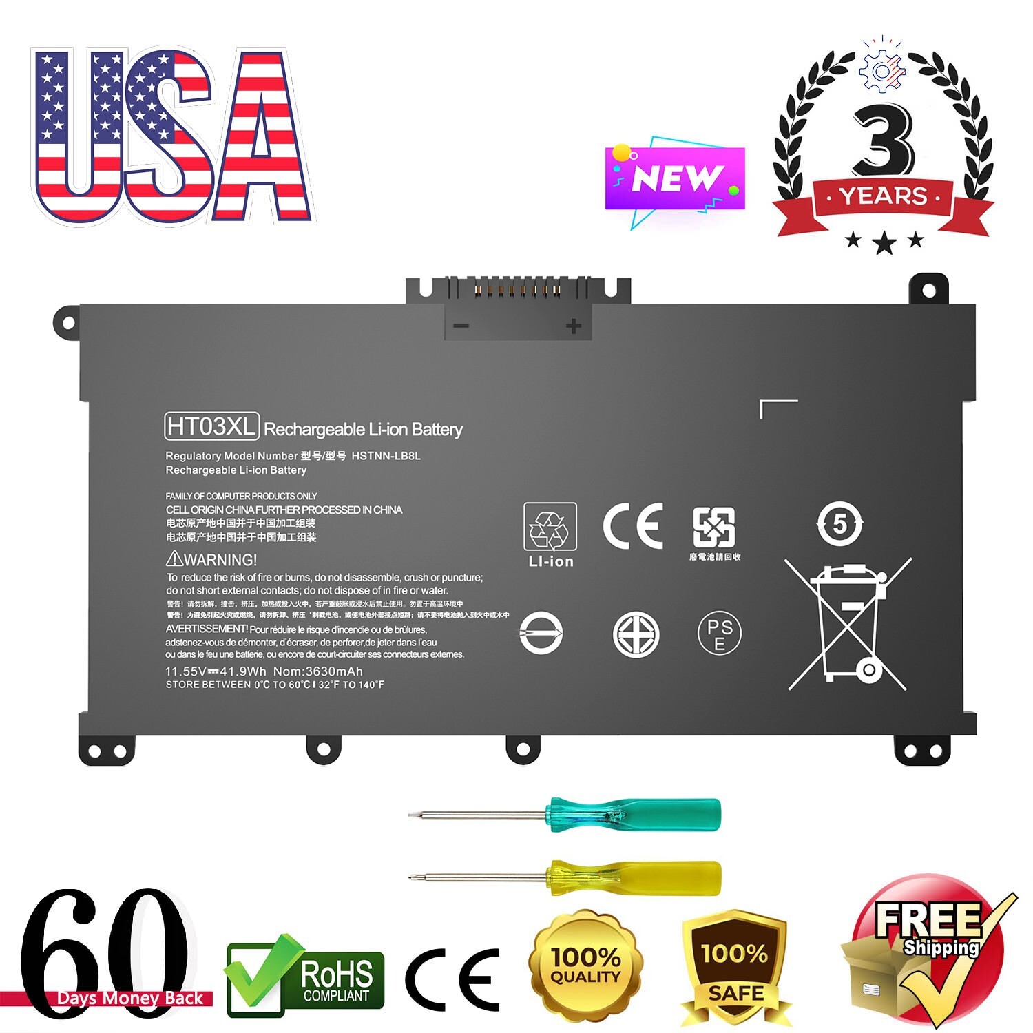 11.55V Battery For HP Pavilion 15-CS0048UR 15-CS0049TX 15-CS0049UR 15-CS0050TX