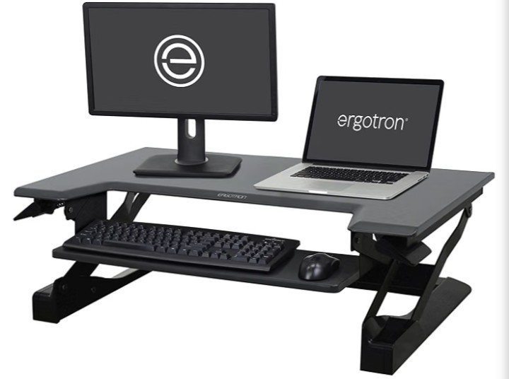 Ergotron WorkFit-T Standing Desk Converter Dual Monitor Sit Stand Desk Riser 