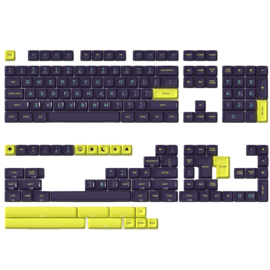 173 Keys PBT Cherry Profile Keycaps Set, Gaming Replacement Full Keys Anti‑We...