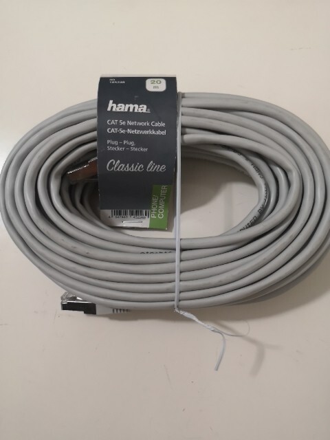 Hama Network Cat 5e Network Cable LAN Lead F/UTP Ethernet 20m Shielded Grey