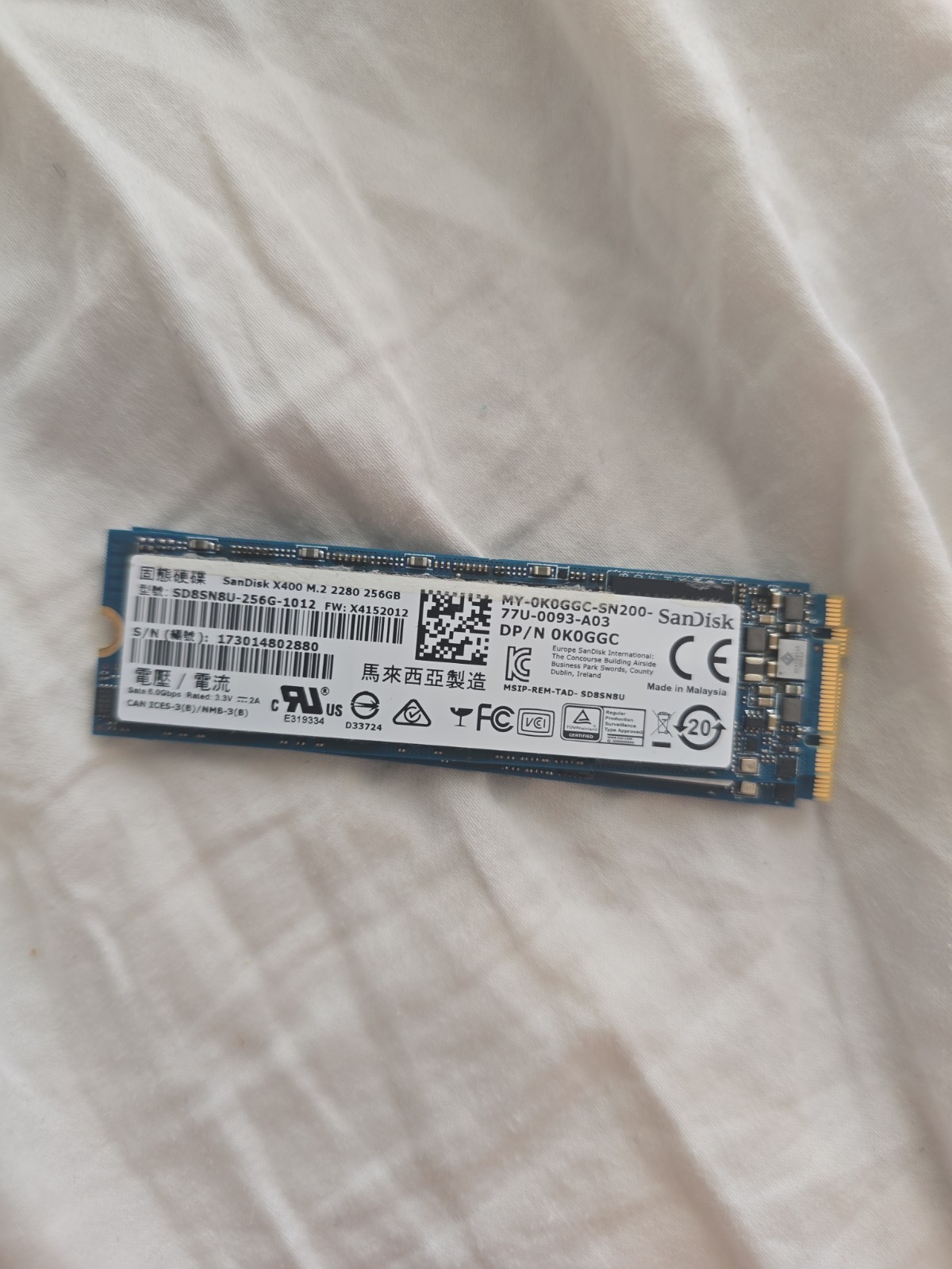 256GB SanDisk X400 SATA M.2 2280 SD8SN8U-256G-1012