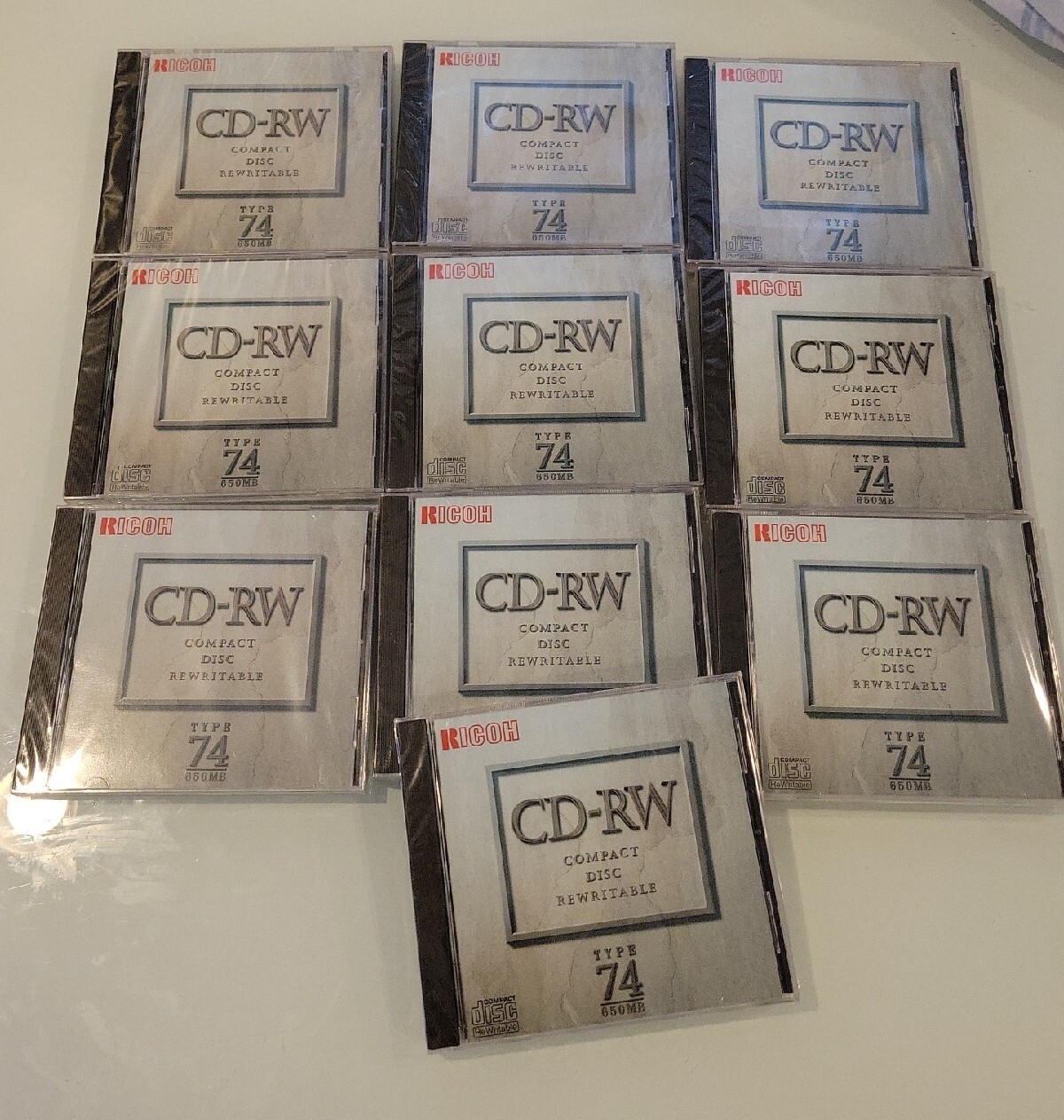 RICOH ReWRITABLE Compact Disc 650MB / 74 TYPE CD-R - Lot of 10