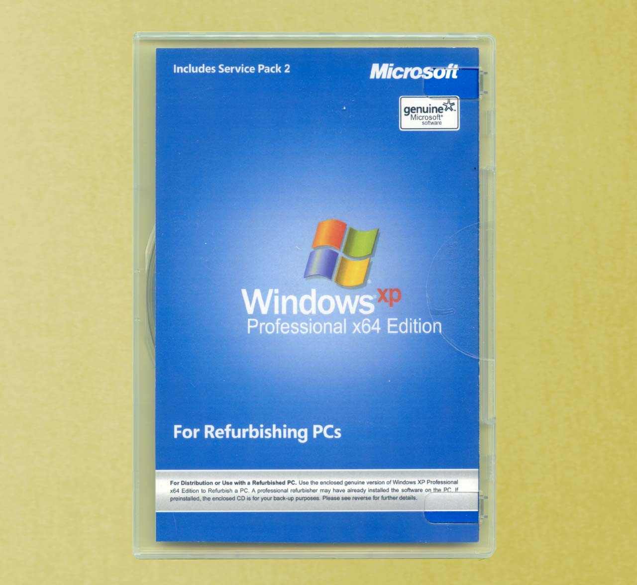 NEW Windows XP Professional x64 Edition 64-bit SP2 CD Disc & Product Key on COA