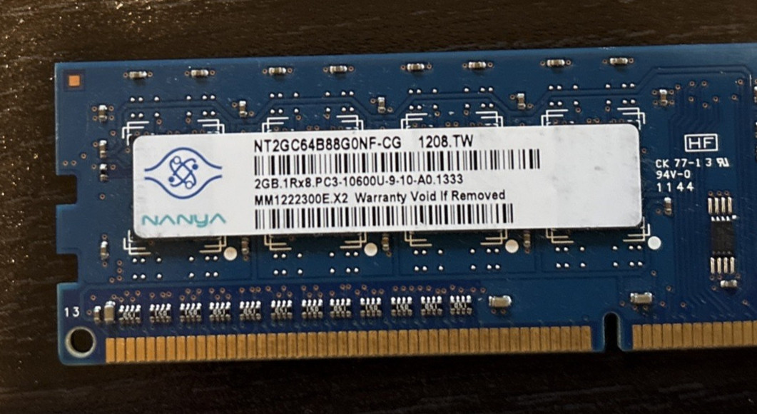 Nanya 2GB 1Rx8 PC3-10600U DDR3 1333MHz Desktop RAM - 4 modules - 8GB Total