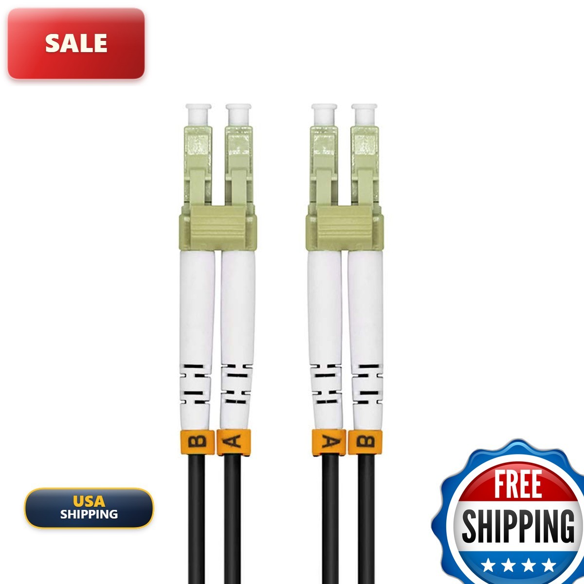 Jeirdus 100Meters 328ft LC LC 10G OM3 Outdoor Armored Duplex Fiber Optic Cable