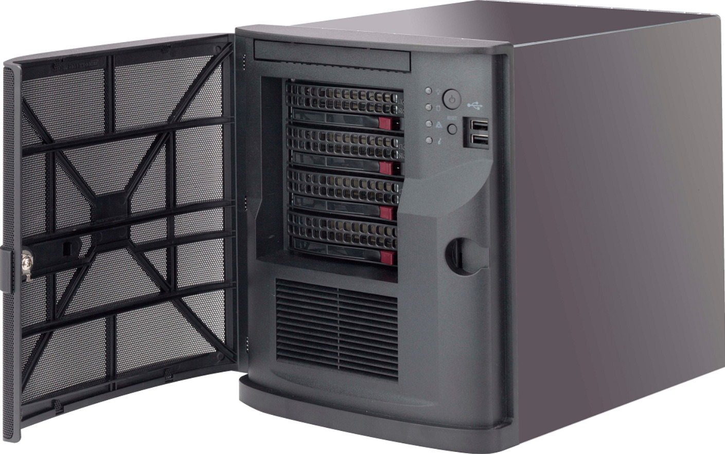 SuperMicro CSE-721TQ-350B2 Mini-tower chassis w/ 4x 3.5 HDD tray, PWS and BPN