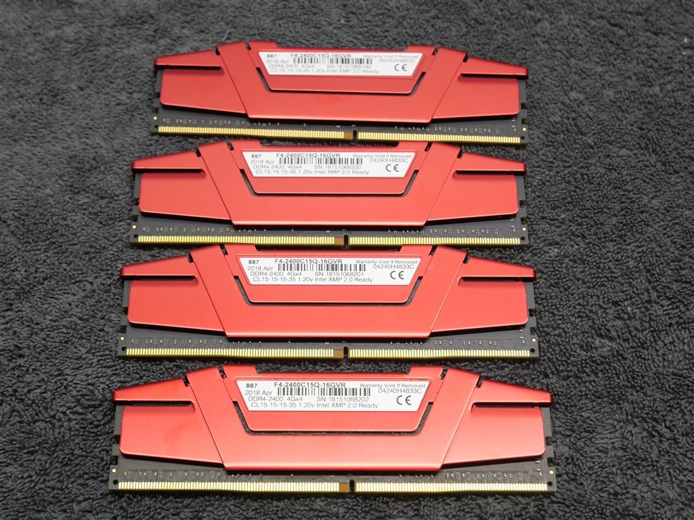 G.SKILL Ripjaws V 16GB (4x4GB) DDR4-2400 Desktop RAM F4-2400C15Q-16GVR