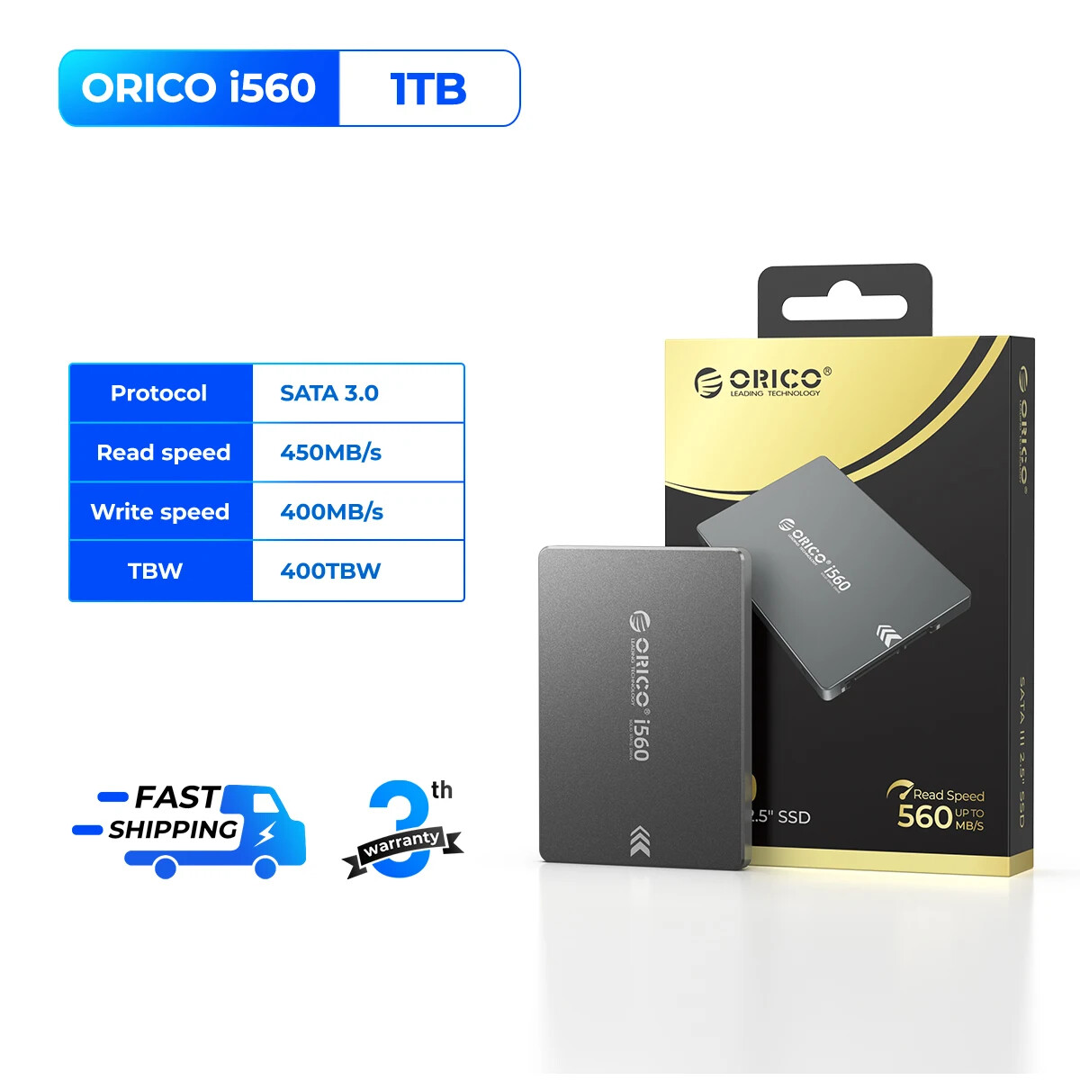 ORICO SATA SSD 2.5”Internal Solid State Drive Aluminium up to 550MB/s for Laptop
