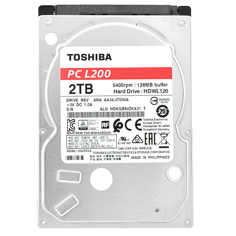 Toshiba 2TB MQ04ABD200 128MB Cache 5400RPM SATA III 2.5' Toshiba Warranty $MAG22