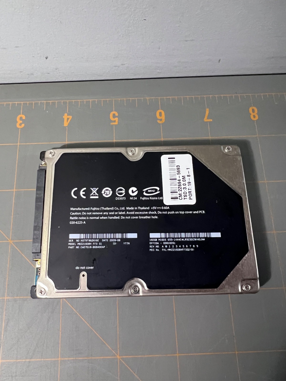 Apple Macbook 160gb Fujitsu 2.5" Sata HDD MHZ2160BH FFS G1 160 GB Hard Drive Mac