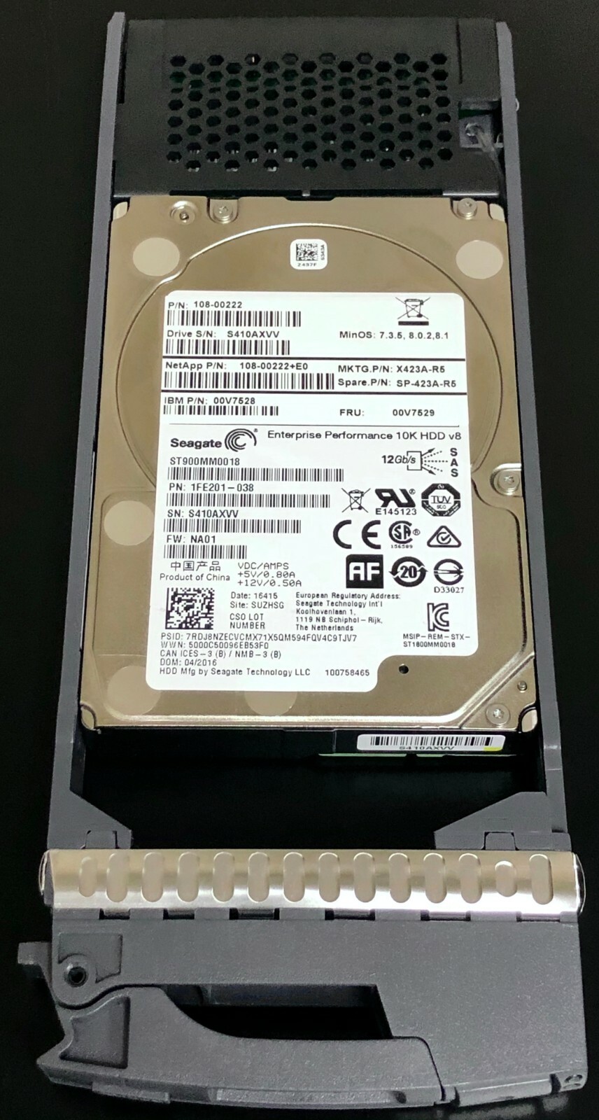 00V7528 Netapp Seagate 900GB 10000RPM 12Gb/s 2.5" SAS Hard Drive 00V7529