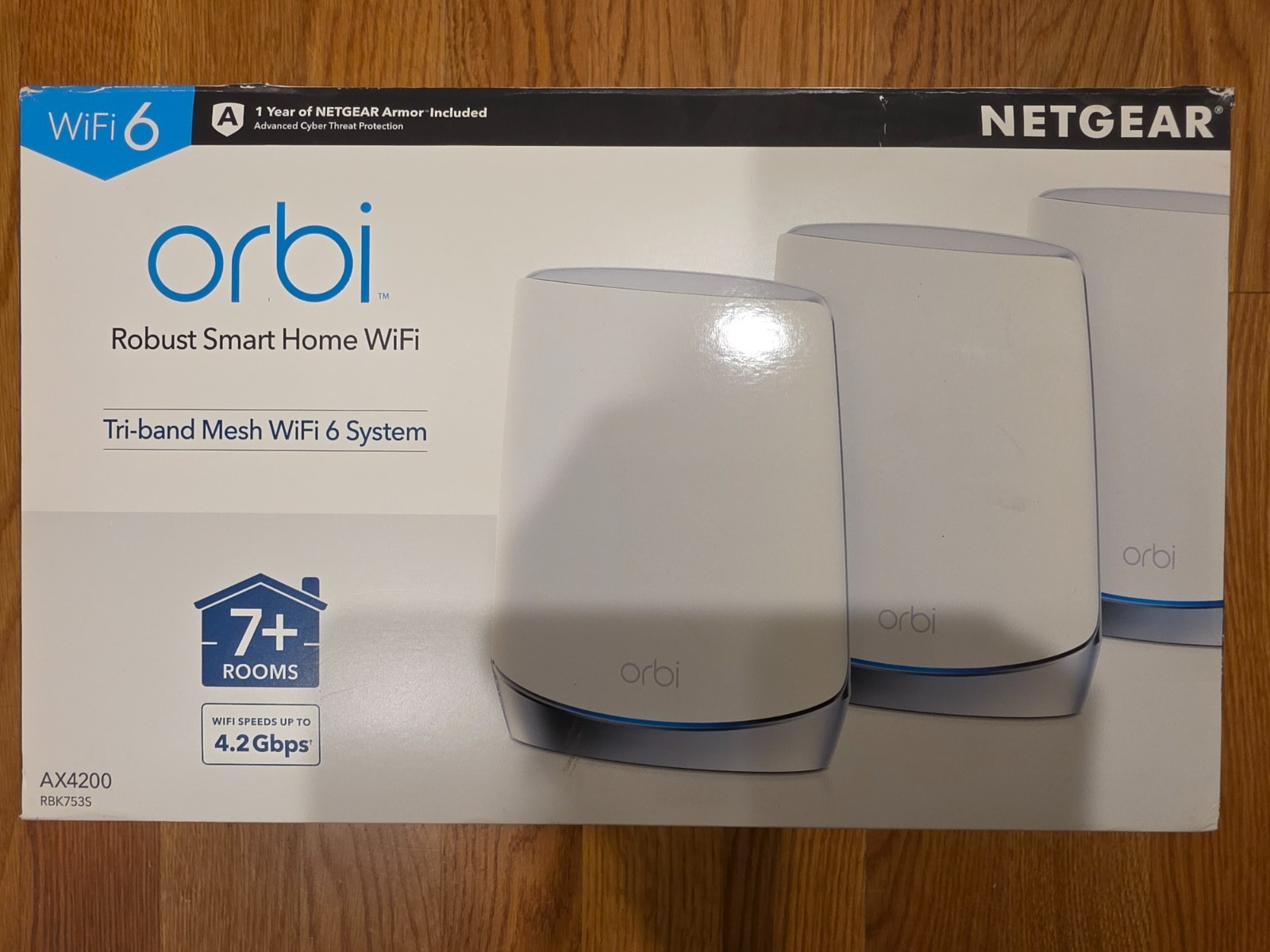 NETGEAR Orbi TriBand AX4200 Mesh WiFi6 Router & 2 Satellites | RBK753S-100NAS