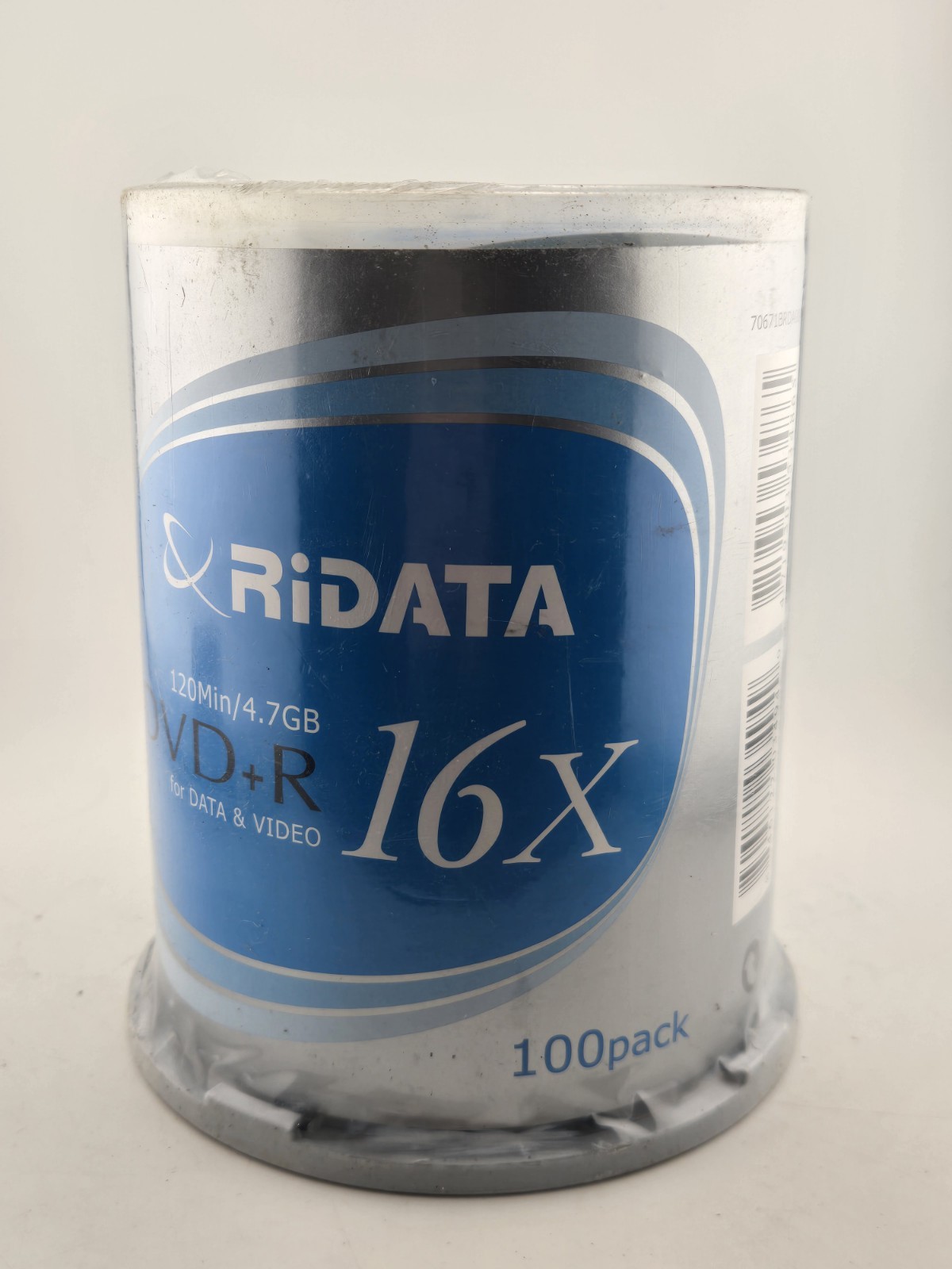 100 RIDATA Blank16X  DVD-R DVDR Branded Logo 4.7GB Recordable Media Disc 2x50pk