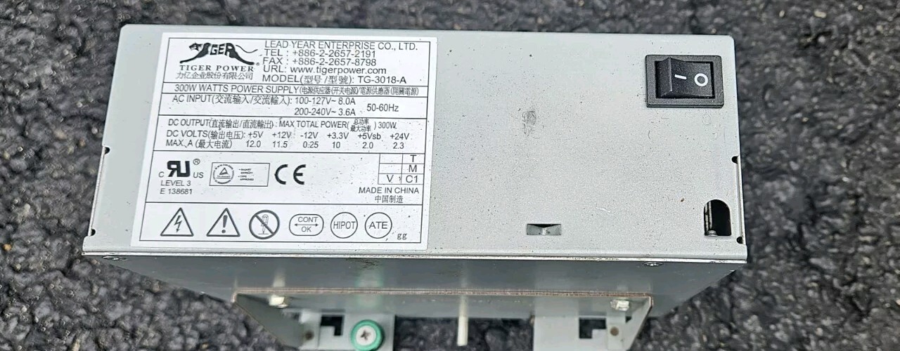 Tiger TG-3018 300W ATX Power Supply Pre Owned Good Condition - NCR RealPOS 70