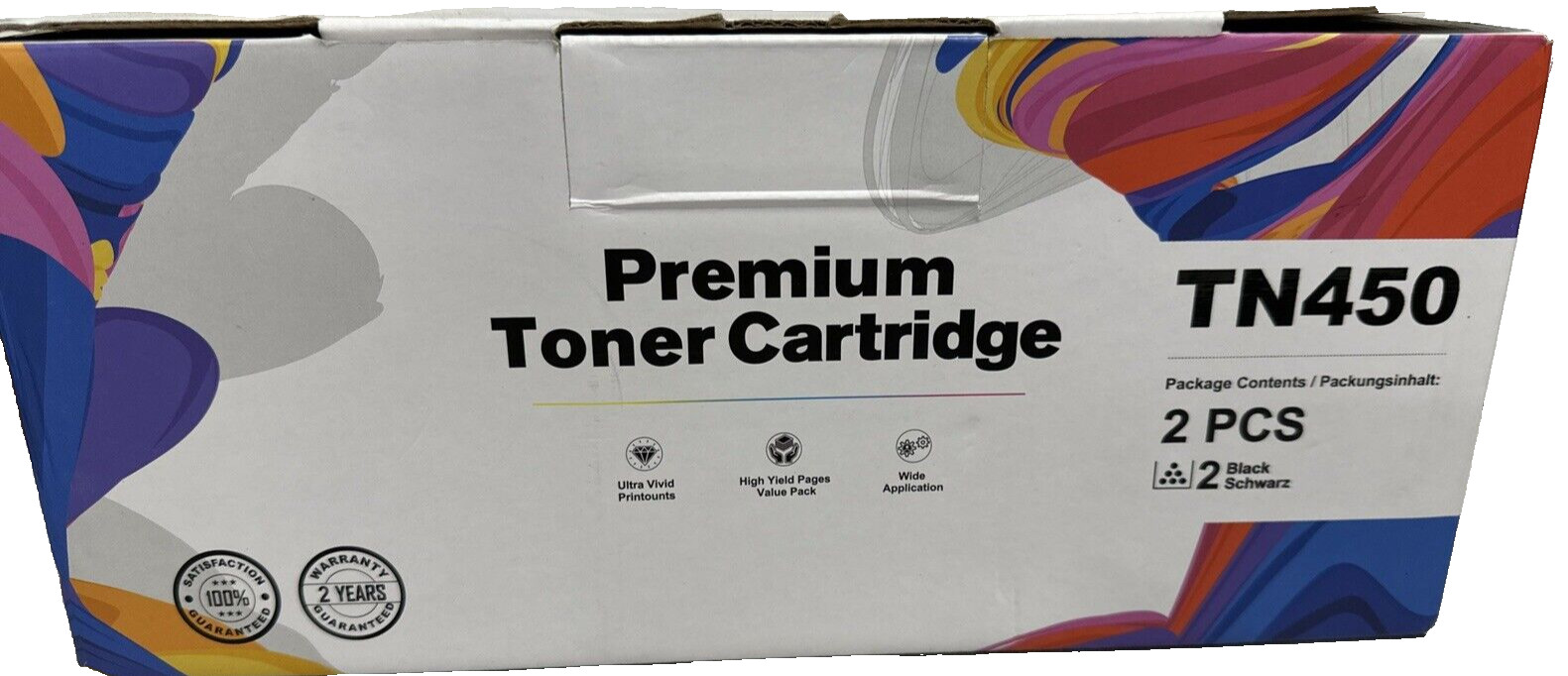 Premium Toner Cartridge TN450 Replacement (2 PCS, Black)