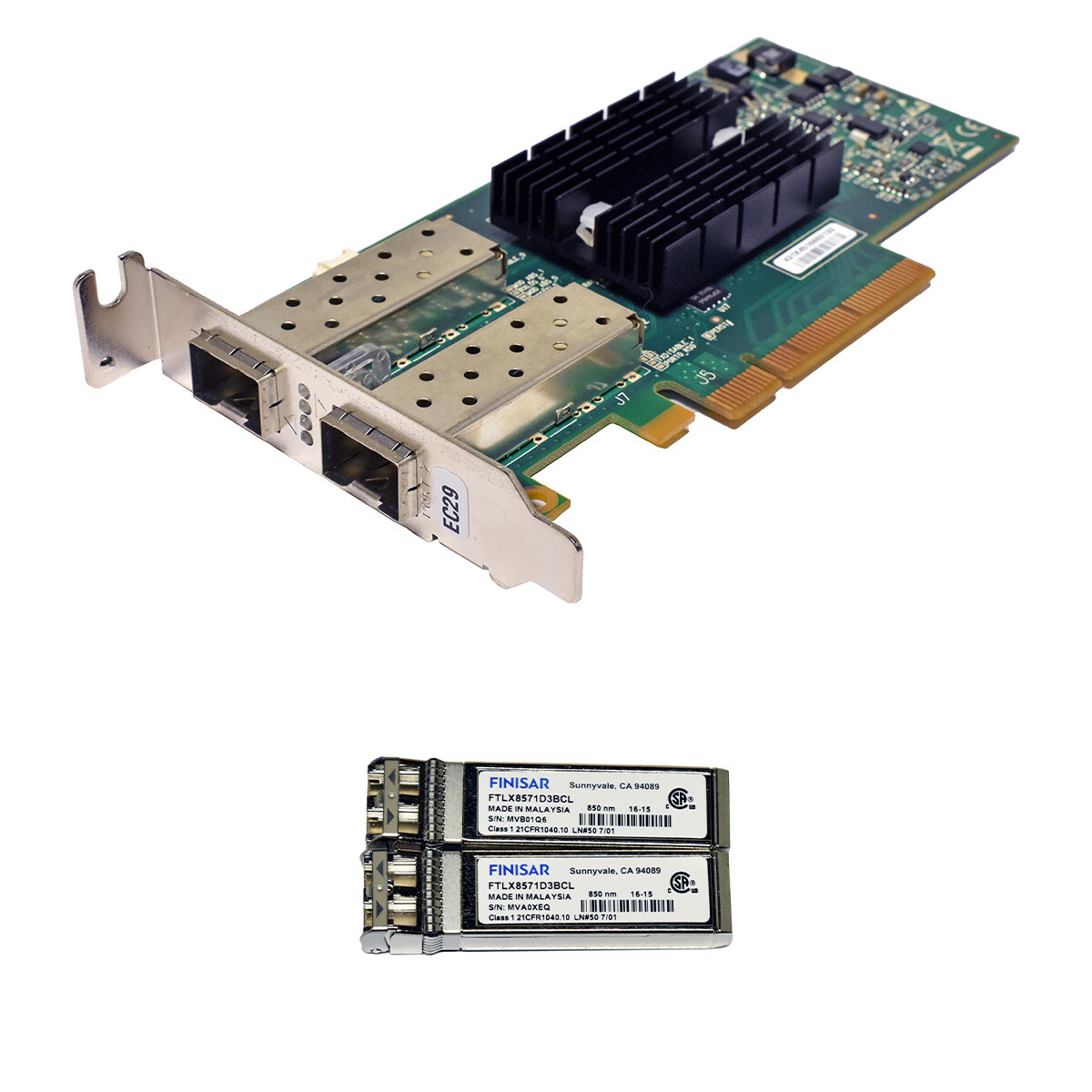 IBM Mellanox 00E1856 2-Port 10G SFP+ RoCE SR Network Adapter PCIe x8 LP +GBICs