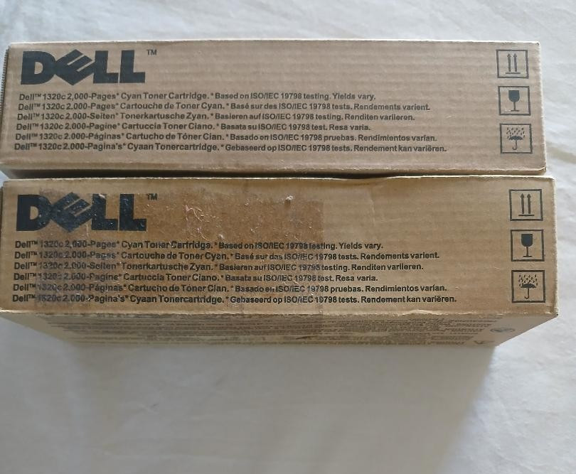 2X New Sealed Genuine Dell KU051 Cyan Toners 1320c OEM 2000 Page Yield