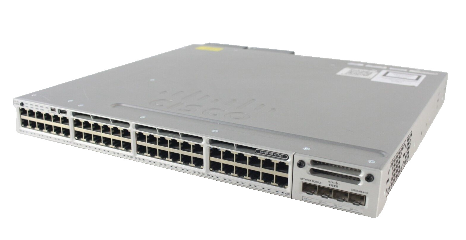 Cisco Catalyst 3850 WS-C3850-48U-S 48-Port UPOE Gb Switch w/ NM-4-1G (BH)