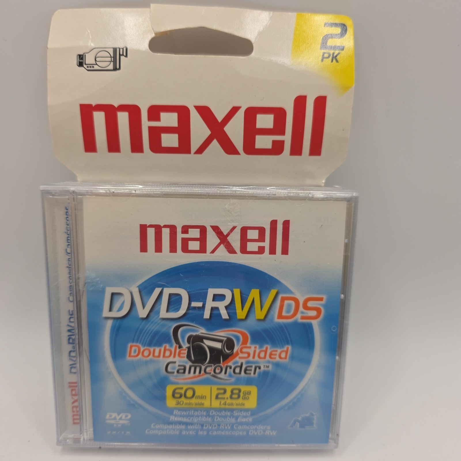 Maxell Dvd-RWDs Double sided 60min 2.8GB 2pack New