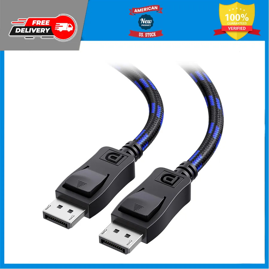 Cable Matters [VESA Certified] 32.4Gbps Braided DisplayPort Cable, 6ft