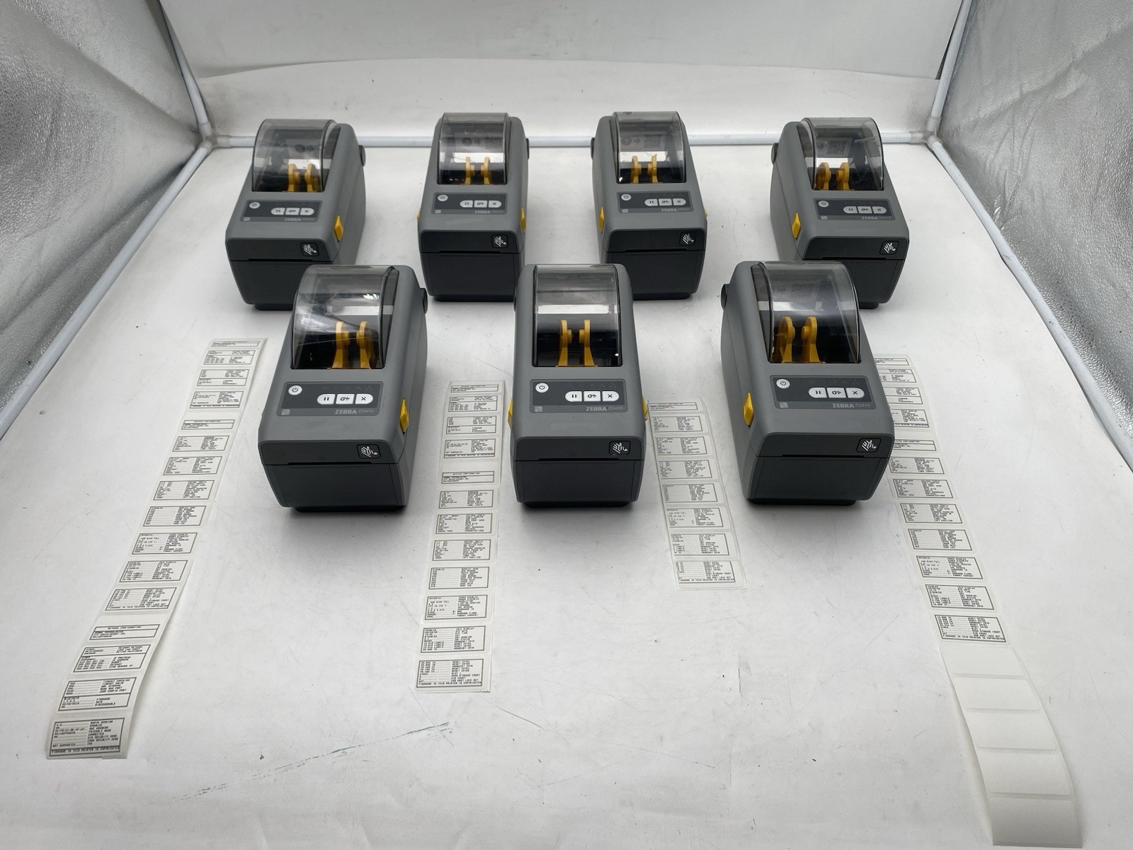 Lot of 7 Zebra ZD410 ZD41022-D01E00EZ USB/Ethernet/Bluetooth | No AC Adapters