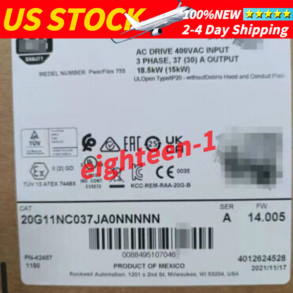 Brand New Allen-Bradley 20G11NC037JA0NNNNN PowerFlex 755 AC Drive 