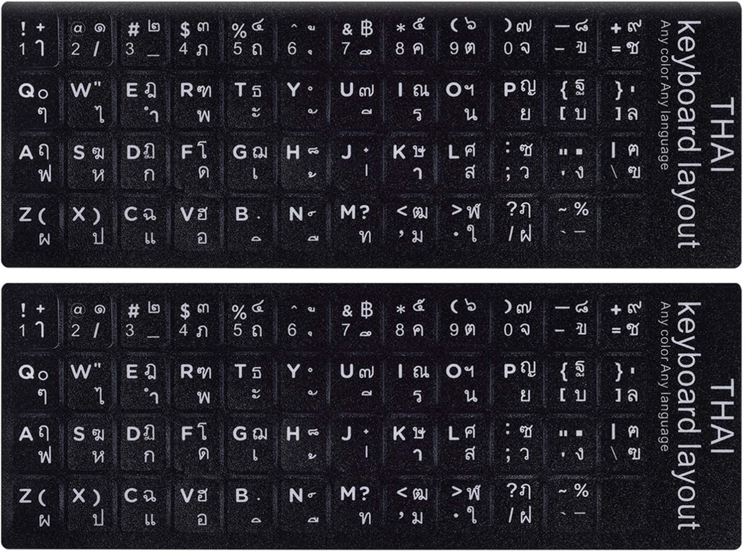 Thai Keyboard Stickers for Computer Laptop Notebook Desktop 2PCS