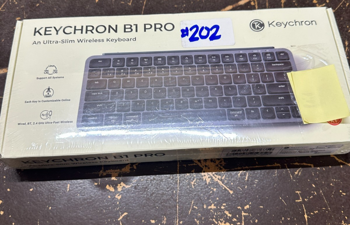 Keychron B1 Pro Wireless Keyboard Ultra-Slim 2.4G Bluetooth Space Gray B1P-K1