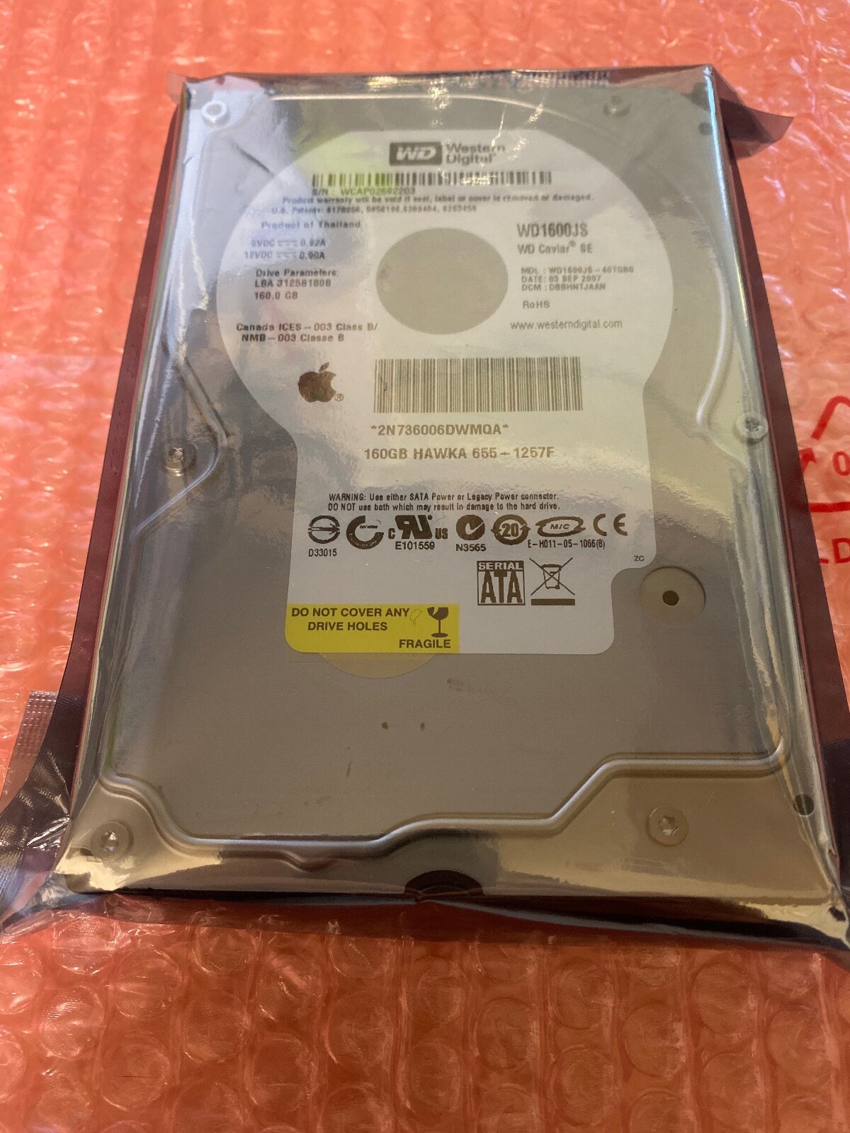 NEW SEALED Western Digital 160GB 3.5" SATA Hard Drive WD1600JS-40TGB0 CBBHNTJAAN